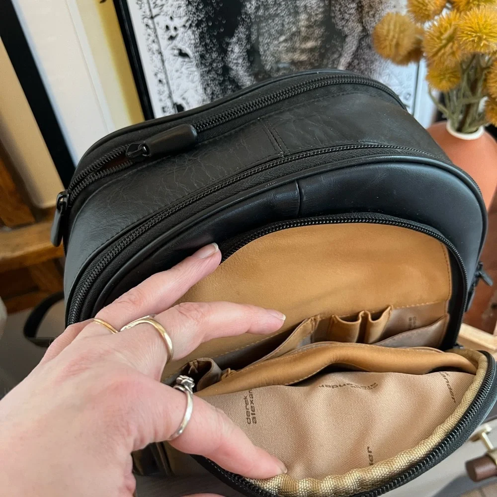Derek Alexander Leather 3 Zip Organizer Backpack - Picture 4 of 4